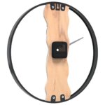 vidaXL Nástenné hodiny hnedé Ø35 cm železo a dubové drevo – Obrázok 5
