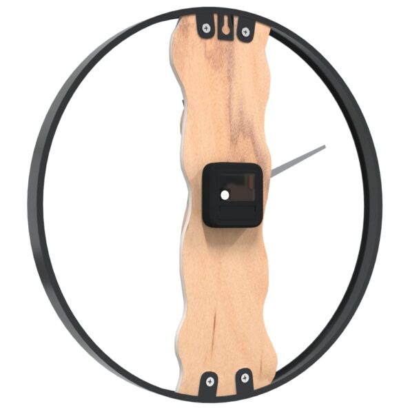 vidaXL Nástenné hodiny hnedé Ø35 cm železo a dubové drevo – Obrázok 5