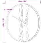 vidaXL Nástenné hodiny hnedé Ø35 cm železo a dubové drevo – Obrázok 7