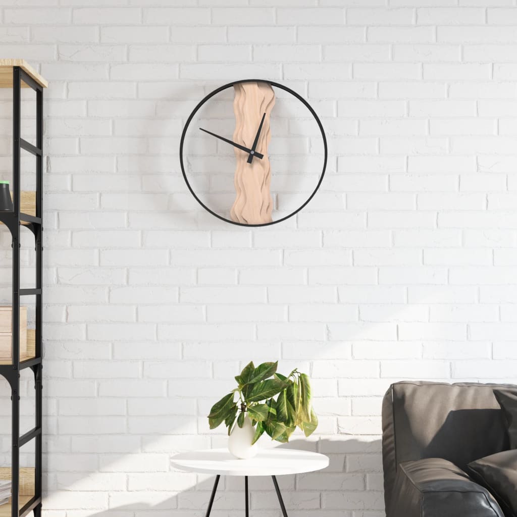 VXL8721102633140_m_en_hd_1.jpg vidaXL Nástenné hodiny hnedé Ø35 cm železo a dubové drevo – Obrázok 1
