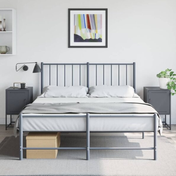 vidaXL Nočné stolíky 2 ks antracitové 36x39x60,5 cm oceľ – Obrázok 3