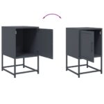 vidaXL Nočné stolíky 2 ks antracitové 36x39x60,5 cm oceľ – Obrázok 9