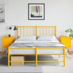 vidaXL Nočné stolíky 2 ks horčicovo-žlté 36x39x60,5 cm oceľ – Obrázok 3