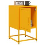 vidaXL Nočné stolíky 2 ks horčicovo-žlté 36x39x60,5 cm oceľ – Obrázok 4