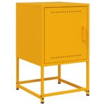 vidaXL Nočné stolíky 2 ks horčicovo-žlté 36x39x60,5 cm oceľ – Obrázok 6