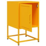 vidaXL Nočné stolíky 2 ks horčicovo-žlté 36x39x60,5 cm oceľ – Obrázok 10