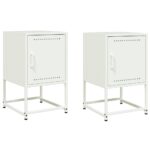 vidaXL Nočné stolíky 2 ks biele 36x39x60,5 cm oceľ – Obrázok 2