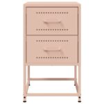 vidaXL Nočný stolík ružový 36x39x60,5 cm oceľ – Obrázok 6