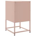 vidaXL Nočný stolík ružový 36x39x60,5 cm oceľ – Obrázok 8