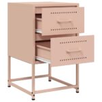 vidaXL Nočný stolík ružový 36x39x60,5 cm oceľ – Obrázok 9