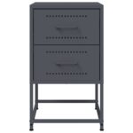 vidaXL Nočný stolík antracitový 36x39x60,5 cm oceľ – Obrázok 6