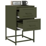 vidaXL Nočné stolíky 2 ks olivovozelené 36x39x60,5 cm oceľ – Obrázok 4