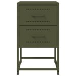 vidaXL Nočné stolíky 2 ks olivovozelené 36x39x60,5 cm oceľ – Obrázok 6