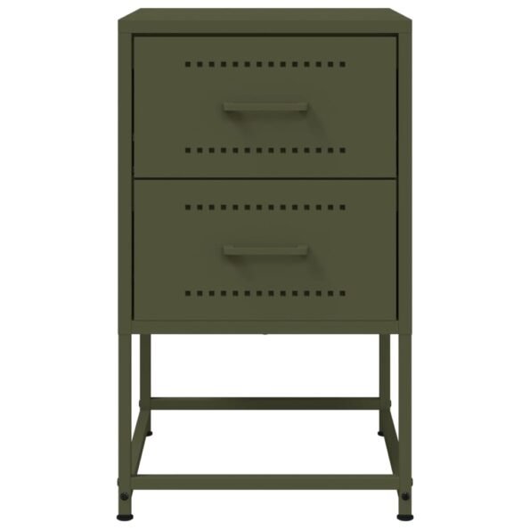 vidaXL Nočné stolíky 2 ks olivovozelené 36x39x60,5 cm oceľ – Obrázok 6