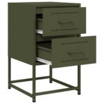 vidaXL Nočné stolíky 2 ks olivovozelené 36x39x60,5 cm oceľ – Obrázok 9