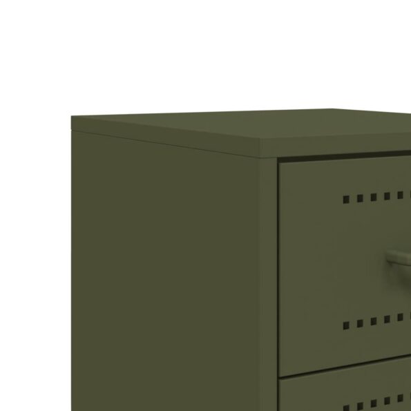 vidaXL Nočné stolíky 2 ks olivovozelené 36x39x60,5 cm oceľ – Obrázok 10