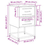 vidaXL Nočný stolík biele 36x39x60,5 cm oceľ – Obrázok 12