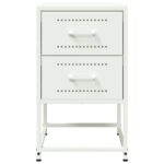 vidaXL Nočný stolík biele 36x39x60,5 cm oceľ – Obrázok 6