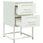 vidaXL Nočný stolík biele 36x39x60,5 cm oceľ – Obrázok 9