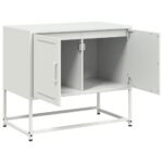 vidaXL TV skrinka biela 68,5x39x60,5 cm oceľ – Obrázok 9