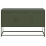 vidaXL TV skrinka olivovozelená 100,5x39x60,5 cm oceľ – Obrázok 6