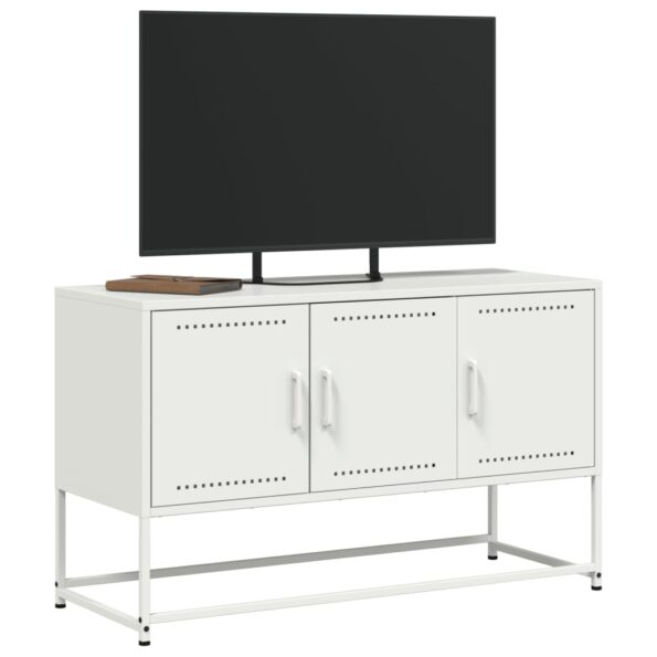 vidaXL TV skrinka biela 100,5x39x60,5 cm oceľ – Obrázok 4