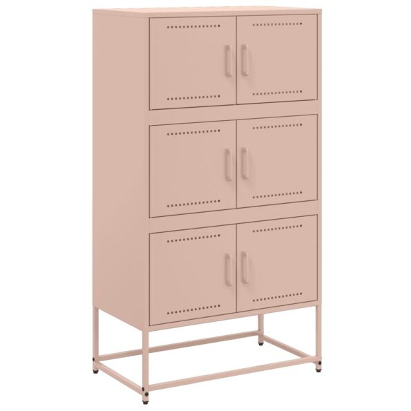 vidaXL Komoda ružová 68,5x38,5x123,5 cm oceľ – Obrázok 2