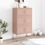 vidaXL Komoda ružová 68,5x38,5x123,5 cm oceľ – Obrázok 3