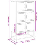 vidaXL Komoda ružová 68,5x38,5x123,5 cm oceľ – Obrázok 12