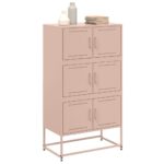 vidaXL Komoda ružová 68,5x38,5x123,5 cm oceľ – Obrázok 4