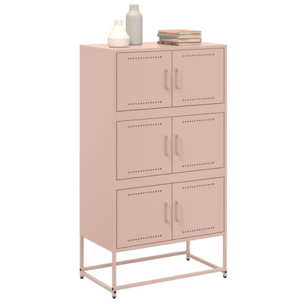 vidaXL Komoda ružová 68,5x38,5x123,5 cm oceľ – Obrázok 4