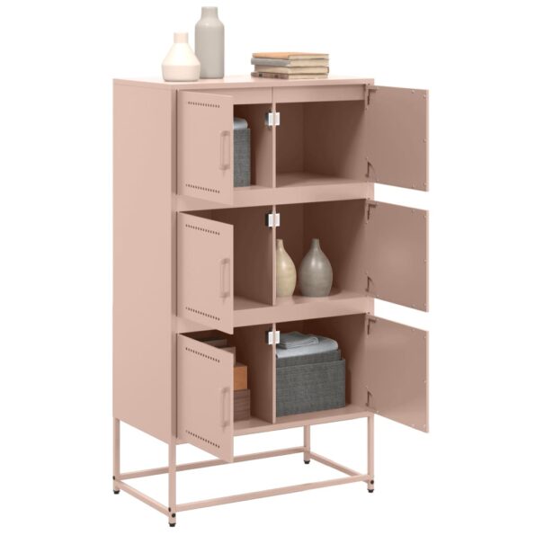 vidaXL Komoda ružová 68,5x38,5x123,5 cm oceľ – Obrázok 5