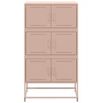 vidaXL Komoda ružová 68,5x38,5x123,5 cm oceľ – Obrázok 6