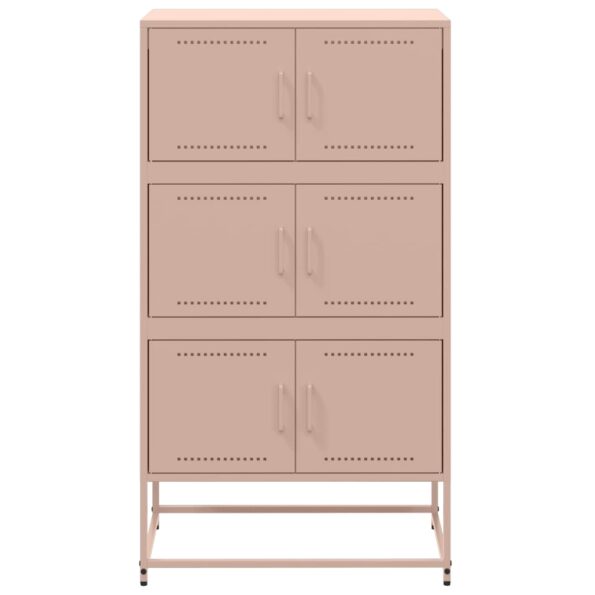 vidaXL Komoda ružová 68,5x38,5x123,5 cm oceľ – Obrázok 6