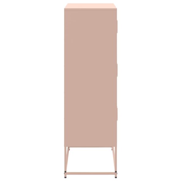 vidaXL Komoda ružová 68,5x38,5x123,5 cm oceľ – Obrázok 7