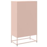 vidaXL Komoda ružová 68,5x38,5x123,5 cm oceľ – Obrázok 8