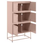 vidaXL Komoda ružová 68,5x38,5x123,5 cm oceľ – Obrázok 9