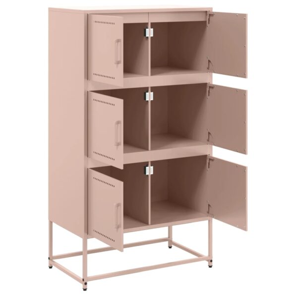 vidaXL Komoda ružová 68,5x38,5x123,5 cm oceľ – Obrázok 9
