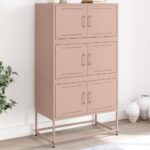vidaXL Komoda ružová 68,5x38,5x123,5 cm oceľ