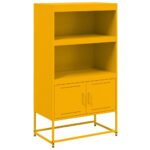 vidaXL Vysoká skrinka horčicovožltá 68,5x38,5x123,5 cm oceľ – Obrázok 2