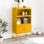 vidaXL Vysoká skrinka horčicovožltá 68,5x38,5x123,5 cm oceľ – Obrázok 3