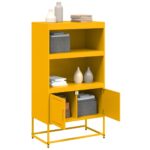 vidaXL Vysoká skrinka horčicovožltá 68,5x38,5x123,5 cm oceľ – Obrázok 5