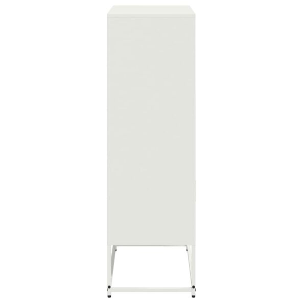 vidaXL Vysoká skrinka biela 68,5x38,5x123,5 cm oceľ – Obrázok 7