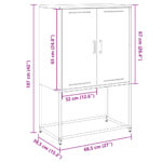 vidaXL Vysoká skrinka čierna 68,5x38,5x107 cm oceľ – Obrázok 12