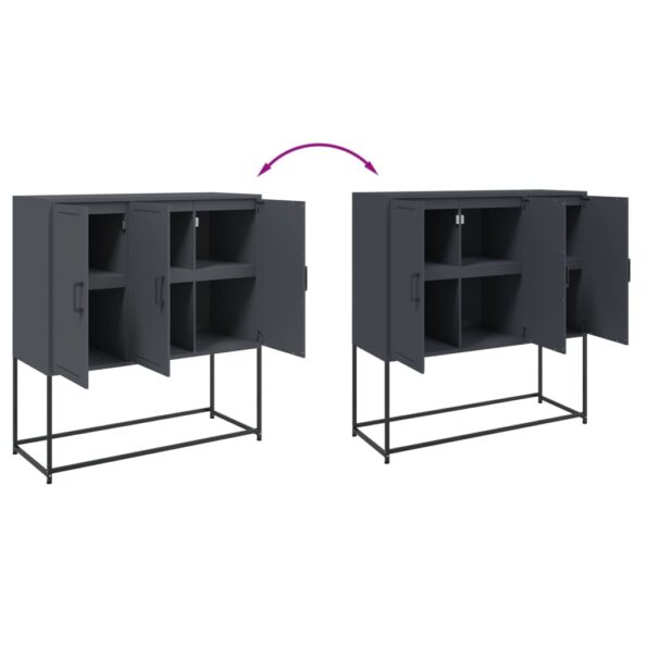 vidaXL Vysoká skrinka antracitová 100,5x39x107 cm oceľ – Obrázok 9