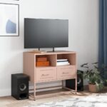 vidaXL TV skrinka ružová 68x39x60,5 cm oceľ – Obrázok 3