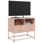 vidaXL TV skrinka ružová 68x39x60,5 cm oceľ – Obrázok 5