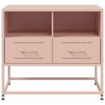 vidaXL TV skrinka ružová 68x39x60,5 cm oceľ – Obrázok 6