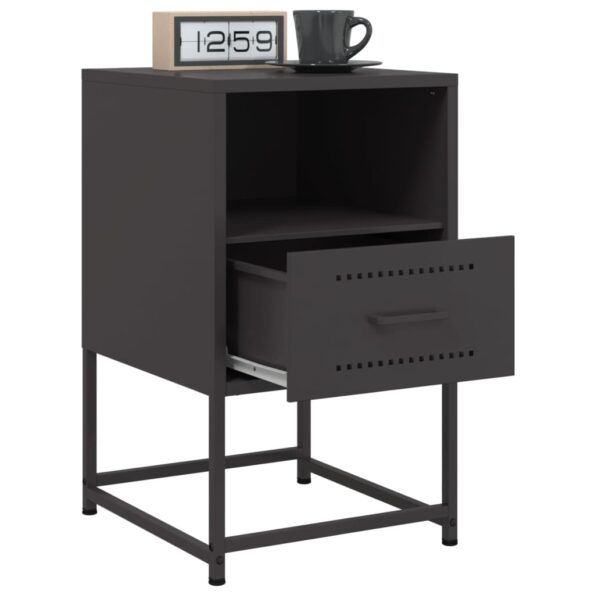 vidaXL Nočné stolíky 2 ks čierne 36x39x60,5 cm oceľ – Obrázok 4