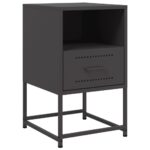 vidaXL Nočné stolíky 2 ks čierne 36x39x60,5 cm oceľ – Obrázok 5